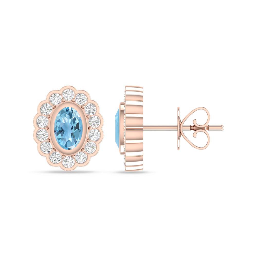 Rose Gold - Blue Topaz